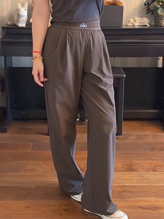 ALO Yoga Pants - ALO Yoga Suit Up Trouser Espresso XS✨High Rise Relaxed Wide Leg Pants
